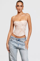 pink floral lace camisole