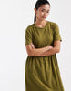 Threadbare jersey short sleeve maxi dress in khaki