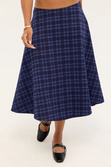 Motel Takara Skirt Midnight Check Blue