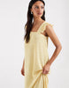 PIECES plisse maxi dress with frill sleeves in pastel yellow floral
