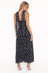 Boston Strapless Maxi Dress - Black Polka Dot