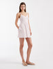 Hollister strappy button front mini dress in pink polka dot