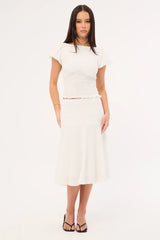 Perfect Stranger Mimsy Midi Skirt White
