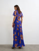 Topshop chiffon maxi dress with pintuck detailing in purple and orange floral