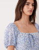 Abercrombie & Fitch milkmaid maxi dress in blue floral print
