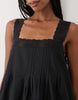 Abercrombie & Fitch square neck flowy mini dress in black