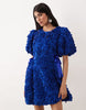 Dream Sister Jane embellished Indigo puff sleeve mini dress in navy floral
