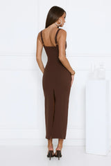 Imperial Glow Maxi Dress Chocolate