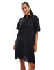 ONLY pointelle details mini dress in black