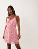 VILA Petite woven cami mini dress in pink floral print