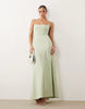 cami maxi dress with lace up back in light blue