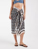 River Island geometric print sarong in brown