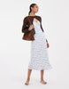 Hollister twist bust slip midi dress in blue ditsy print
