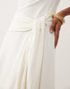 short sleeve midi dress with tie waist in cream