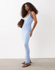 halter neck bodycon midi dress in blue
