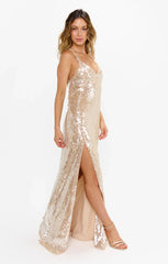 Anderson Maxi Dress ~ Champagne Shimmery Sequins