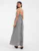 PIECES seersucker cami maxi dress in black and white gingham print