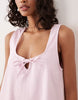 scoop neck tie front mini dress in pink