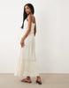 Miss Selfridge lace insert maxi dress in ivory