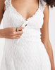 Hollister lace tie front floaty mini dress in white