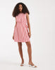 Vero Moda sleeveless bow tie side seersucker mini dress in pink and red gingham print