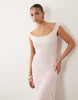 scoop neck asymetric hem maxi dress in pink
