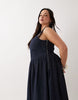 Curve denim ballerina midi dress in rinse