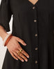 JDY linen mix mini shirt dress in black