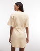 Monki cinched waist t-shirt mini dress in butter yellow