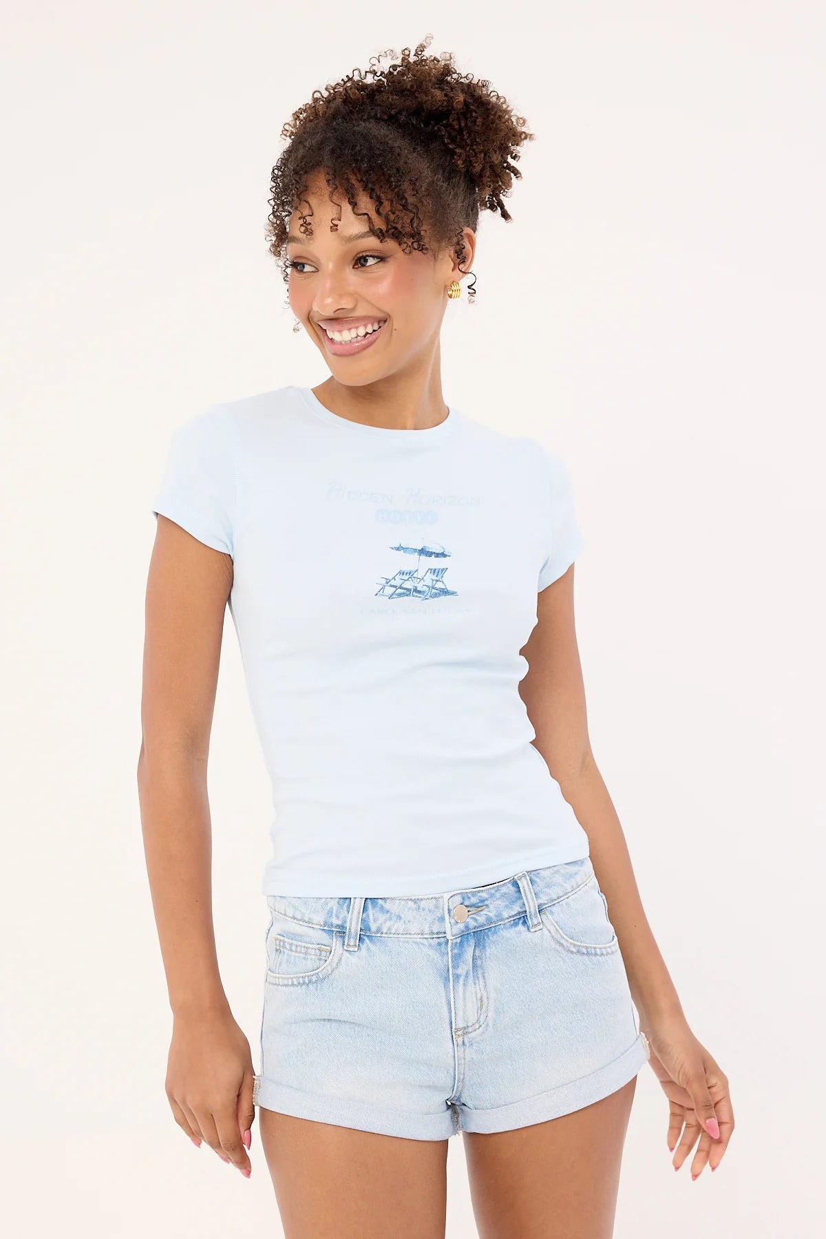 Luck & Trouble Hidden Horizon Baby Tee Blue