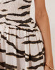 crinkle scoop neck midaxi sundress with shirred waist in animal print