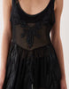 Miss Selfridge appliqué mesh maxi dress in black