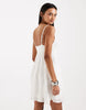 Hollister crochet tiered babydoll mini dress in white