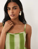 cami midi dress in green stripe