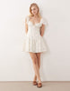 Kiss The Sky Bella flutter sleeve floral mini dress in white