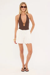 Perfect Stranger Sammy Broderie Shorts White