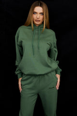 moss cotton fleece-back oversized hoodie