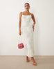 Gina Tricot strappy embroidery maxi dress in white