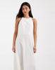 ONLY linen blend sleeveless maxi dress in white