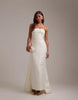 Bridal ruched cami bust column skirt wedding dress in ivory