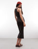Weekday super soft jersey maxi dress in brown