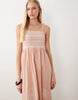 Accessorize embroidered maxi beach dress with frill straps in pink