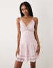 Miss Selfridge cami lace detail mini dress in pink