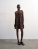 Topshop beaded strap trapeze mini dress with 3D cording in brown