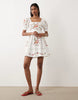 Miss Selfridge embroidered baby doll mini dress in white