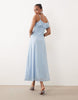 Vero Moda Tall ruffle bust chiffon midi cami dress in light blue
