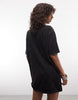 AllSaints Darcy short sleeve diamante detail T-shirt mini dress In washed black