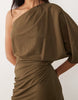 linen look jersey mini dress in khaki