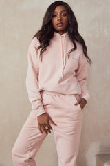 blush cotton fleece-back oversized hoodie