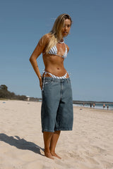 Worship Worship Big Baggy Denim Short Dirty Mid Blue